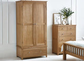 Mallory Oak Combination Wardrobe - room